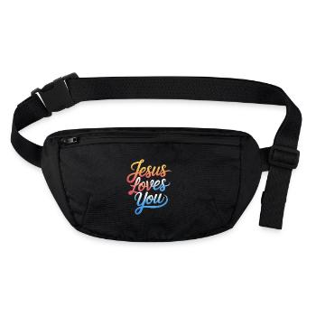 Jésus vous aime ! - Sac banane recyclé Stanley/Stella - noir - Devant