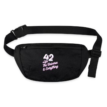 Life Universe Everything 42 réponses - Sac banane recyclé Stanley/Stella - noir - Devant