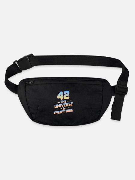 Life Universe Everything 42 Antwort - Stanley/Stella recycelte Gürteltasche - Schwarz - Vorne