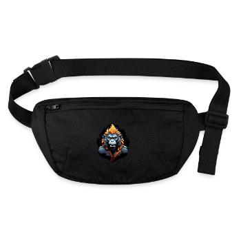 angry baboon with long teeth - Stanley/Stella recycled Hip Bag  - black - Front