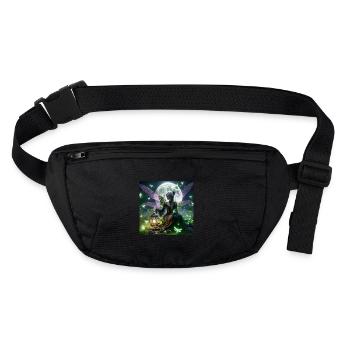 Gothic Elfe mit Laterne - Stanley/Stella recycelte Gürteltasche - Schwarz - Vorne
