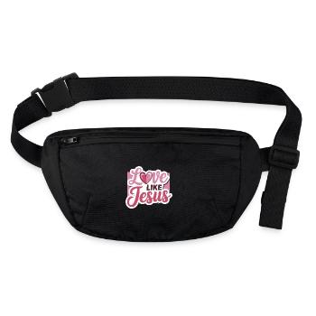 L’amour comme Jésus - Design chrétien Foi Dieu - Sac banane recyclé Stanley/Stella - noir - Devant