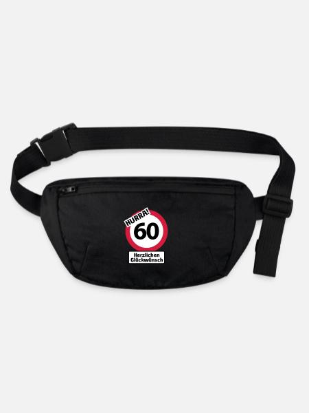 Hurrah 60 Anniversaire - Félicitations | - Sac banane recyclé Stanley/Stella - noir - Devant