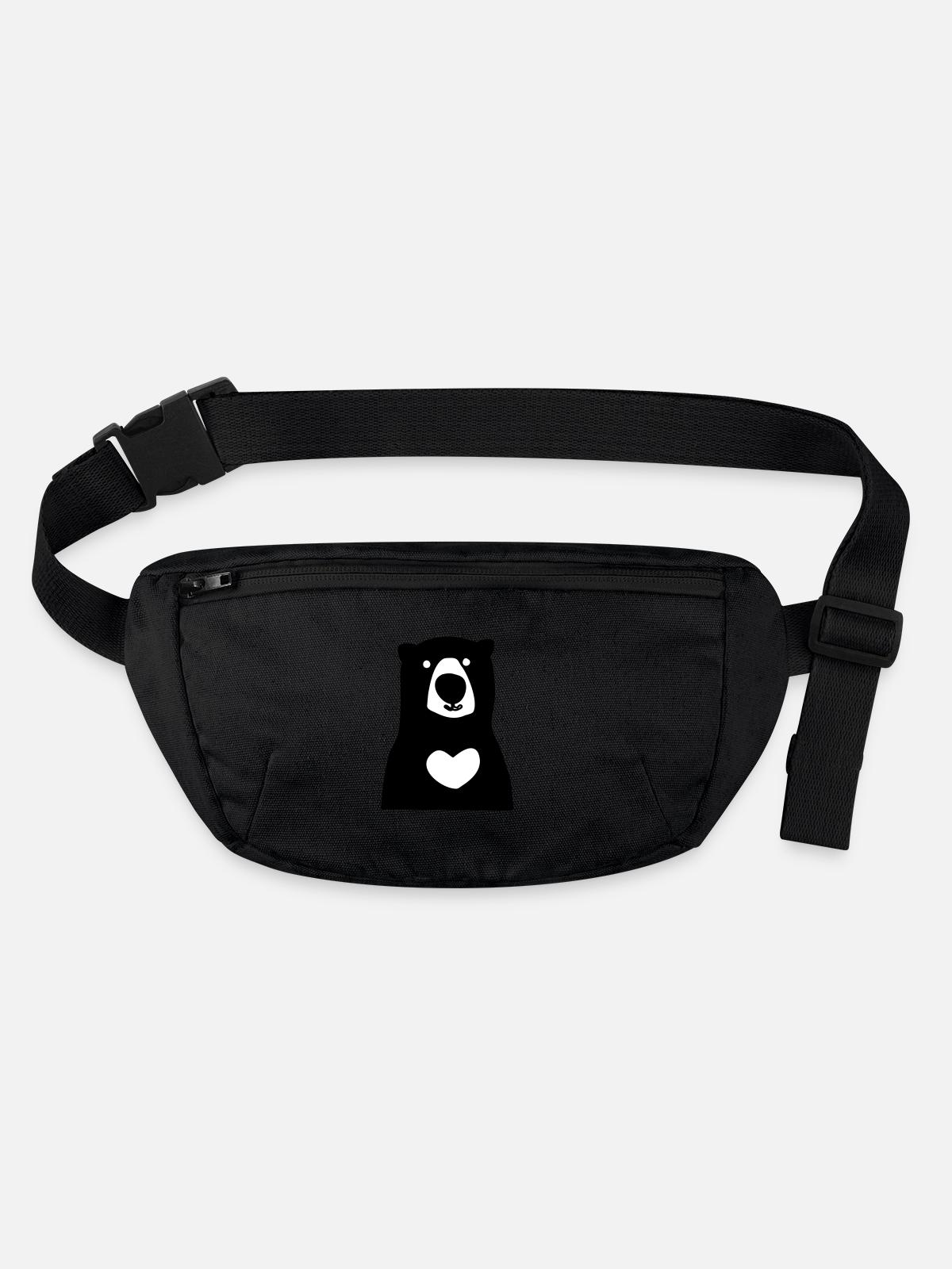 bear - Stanley/Stella recycled Hip Bag  - black - Front