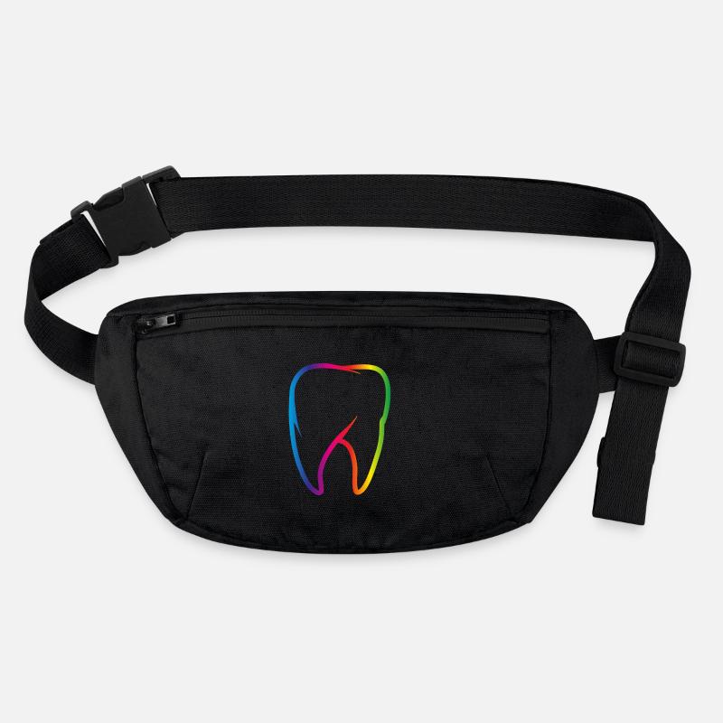 bright colorful rainbow tooth Stanley/Stella recycled Hip Bag 