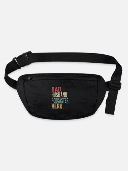 Podcaster Papa Husband Hero - Stanley/Stella recycled Hip Bag  - black - Front