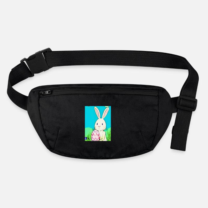 Neon Easter Bunny with Easter Egg in the Grass Stanley/Stella recycled Hip Bag 