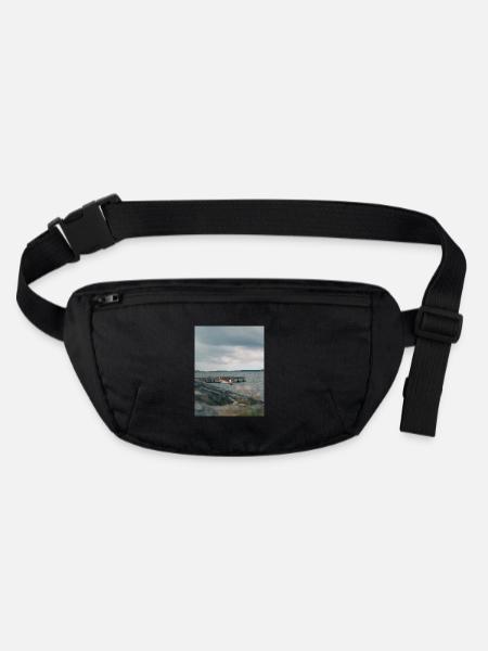 Ozean - Stanley/Stella recycelte Gürteltasche - Schwarz - Vorne