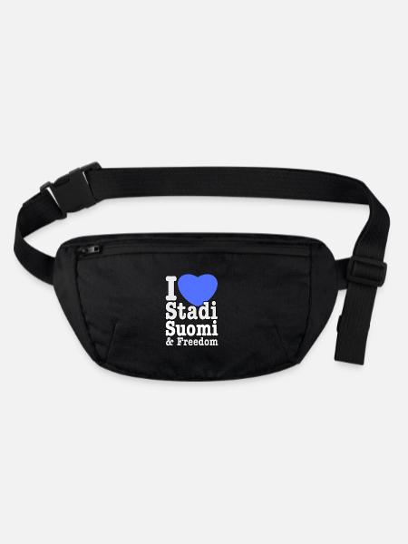 I love Stadi Suomi and Freedom - Stanley/Stella recycled Hip Bag  - black - Front