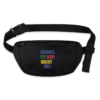 WHY IS BOB NOT THERE? - Stanley/Stella recycled Hip Bag  - black - Front