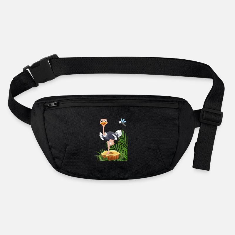 Whimsical Stork with Fly and Nature Elements Stanley/Stella recycled Hip Bag 