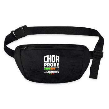 "Chorprobe loading" - Chor Sänger Singen Musik - Stanley/Stella recycelte Gürteltasche - Schwarz - Vorne