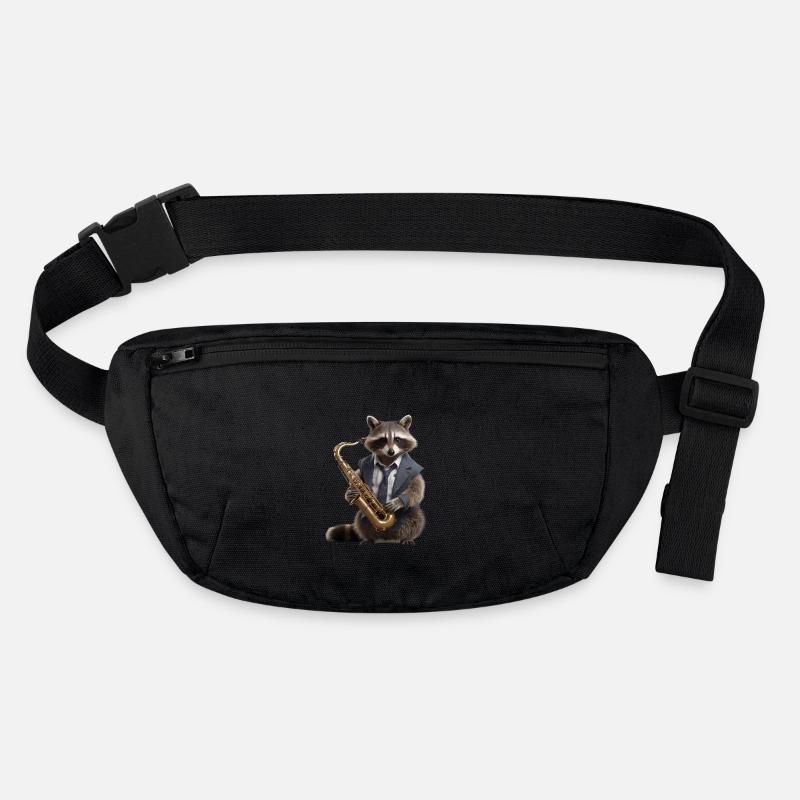 Waschbär Musiker Saxophon Stanley/Stella recycelte Gürteltasche