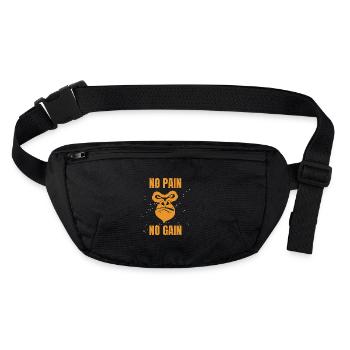 No Pain No Gain - Stanley/Stella recycled Hip Bag  - black - Front