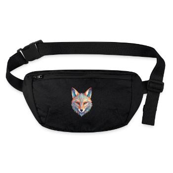Tête de renard magnifiquement conçue - Sac banane recyclé Stanley/Stella - noir - Devant