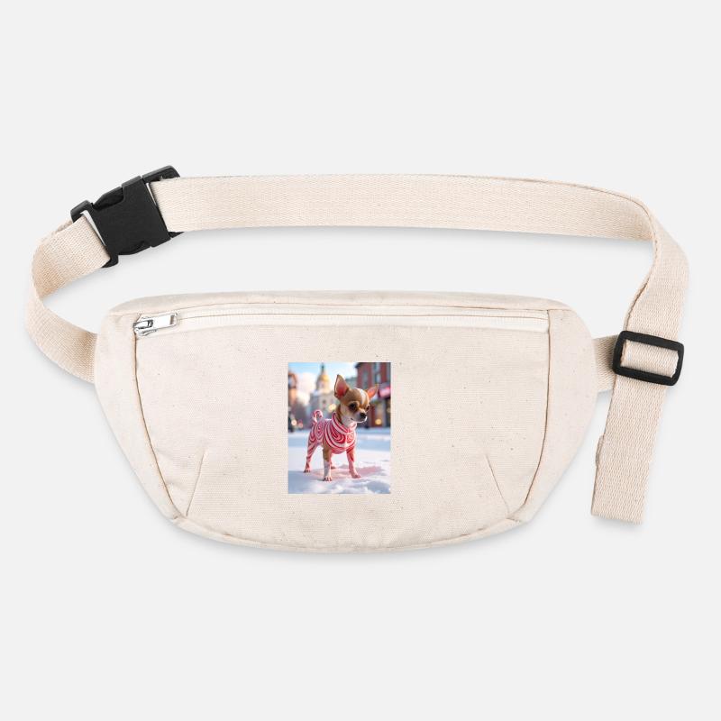 Chihuahua en pull tourbillon rouge Sac banane recyclé Stanley/Stella