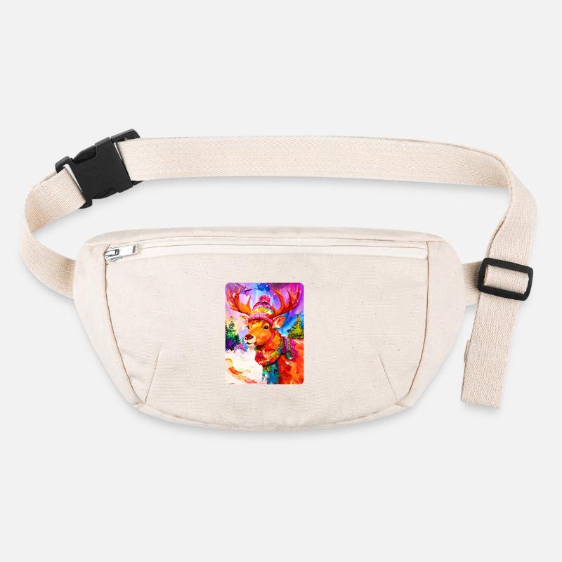 Reindeer with bobble hat Stanley/Stella recycled Hip Bag 
