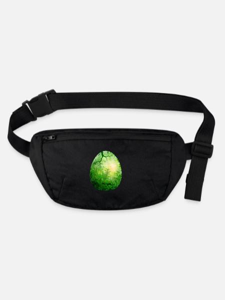 Dragon Egg Green - Stanley/Stella recycled Hip Bag  - black - Front