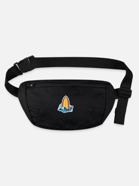 Enjoy the waves - Stanley/Stella recycled Hip Bag  - black - Front