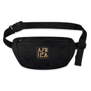Love Africa - Afrique - Motif & style africain - Sac banane recyclé Stanley/Stella - noir - Devant
