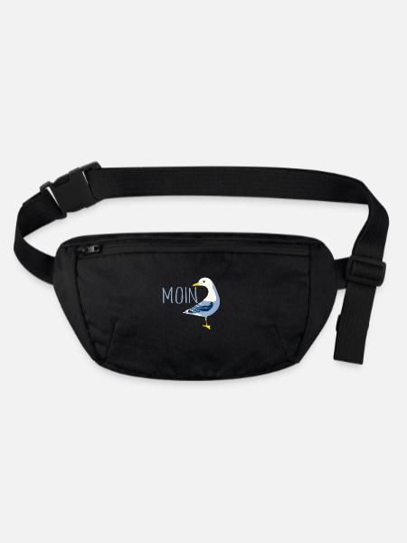 Hello with Möve - Stanley/Stella recycled Hip Bag  - black - Front