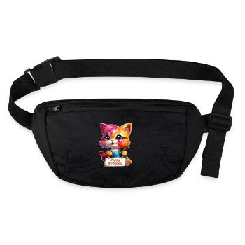 Un marrant chaton d'anniversaire - Sac banane recyclé Stanley/Stella - noir - Devant