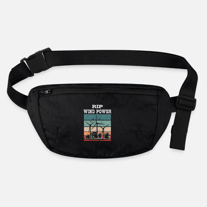 Wind Power RIP, No to Wind Energy Stanley/Stella recycled Hip Bag 