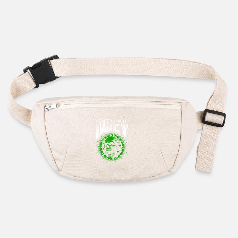 Obey Illustration Bold Green Virus Skull Stanley/Stella recycled Hip Bag 