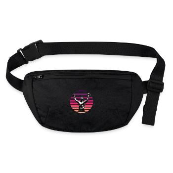 Boxer en Pose Victoire Rétro - Boxsport Design - Sac banane recyclé Stanley/Stella - noir - Devant