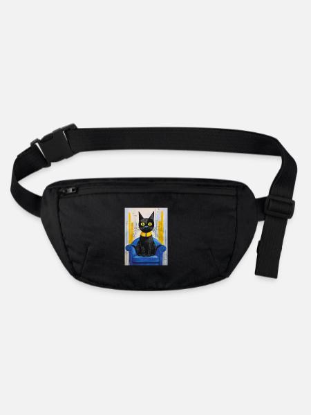 Le chat - Sac banane recyclé Stanley/Stella - noir - Devant