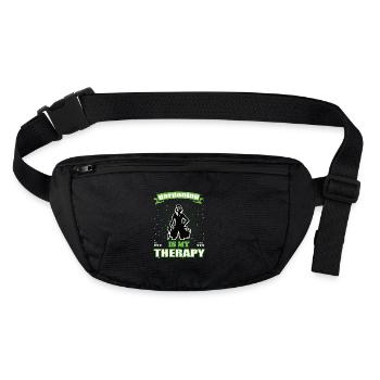 Gartenarbeit ist meine Therapie - Gartenfreunde - Stanley/Stella recycelte Gürteltasche - Schwarz - Vorne