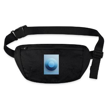 Blue Focus - Abstract 3D Circle, Blue, Gradient - Stanley/Stella recycled Hip Bag  - black - Front