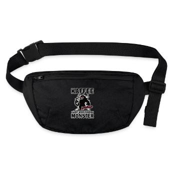 Le café dompte le monstre qui sommeille en moi - Sac banane recyclé Stanley/Stella - noir - Devant