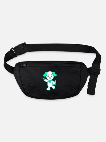KawaiiDOGGOS – Lucky "Lucky"-Druck - Stanley/Stella recycelte Gürteltasche - Schwarz - Vorne