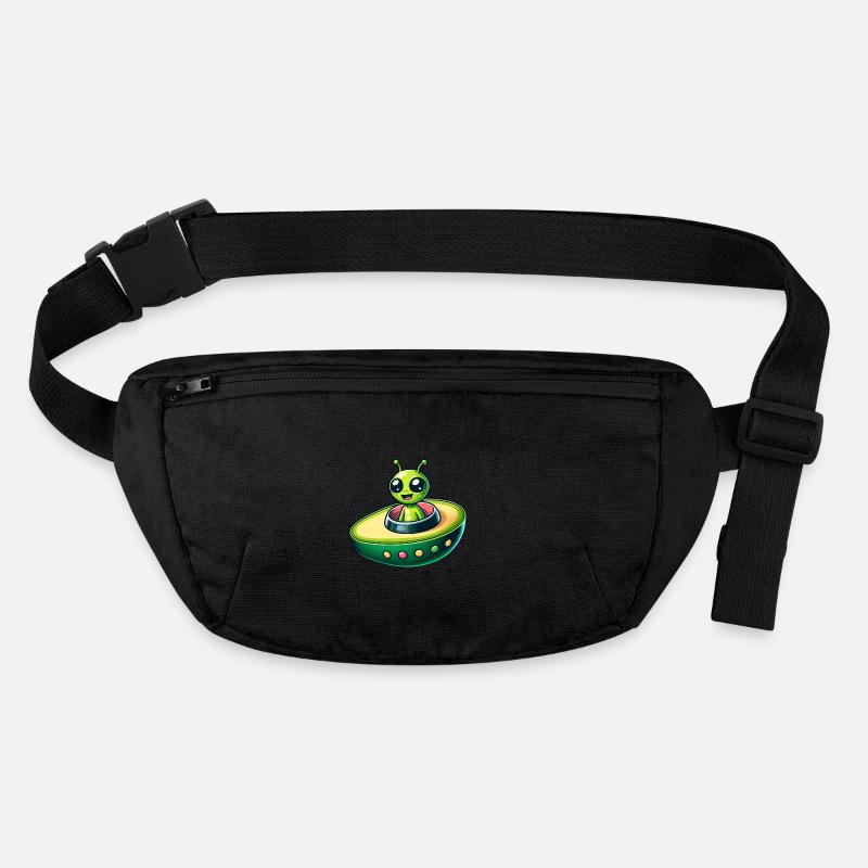 Alien mit Avocado UFO Vegan Design Stanley/Stella recycelte Gürteltasche