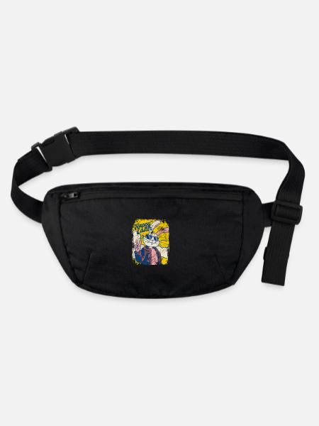 Happy Easter - Cool Easter Bunny - Easter Egg - Stanley/Stella recycled Hip Bag  - black - Front
