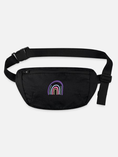 Schulkind Regenbogen - Stanley/Stella recycelte Gürteltasche - Schwarz - Vorne