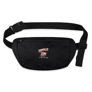 Camping Is My Therapy - Stanley/Stella recycled Hip Bag  - black - Front