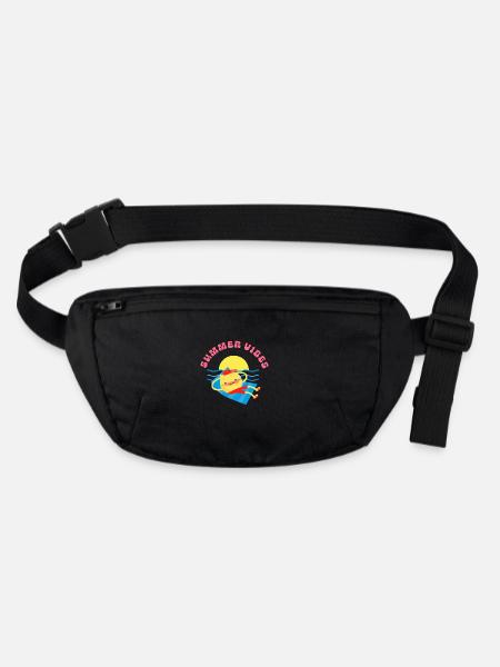 Sumer Vibes Lemon - Stanley/Stella recycled Hip Bag  - black - Front