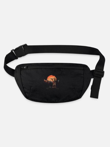 Cerf fauve, Forêt, Cerf, Cerf, Nature, Coucher de soleil - Sac banane recyclé Stanley/Stella - noir - Devant