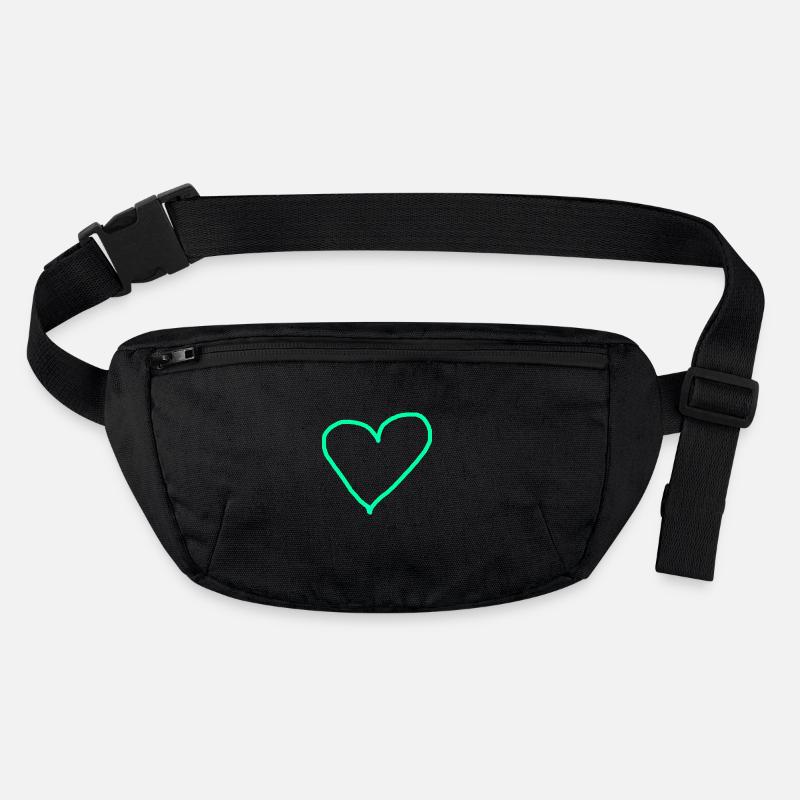 Idée cadeau coeur turquoise Turquoise vert bleu amour Sac banane recyclé Stanley/Stella