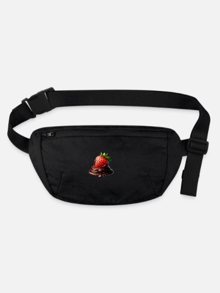 Erdbeere Schoko Schmelz Genuss - Stanley/Stella recycelte Gürteltasche - Schwarz