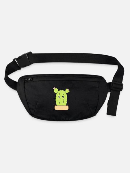 Cactus Kawaii Plante Kawaii Succulentes Kawaii - Sac banane recyclé Stanley/Stella - noir - Devant