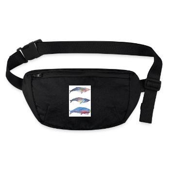 3 Autocollant Baleines - Sac banane recyclé Stanley/Stella - noir - Devant
