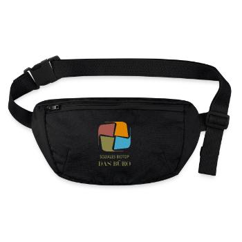 Travail de bureau humour cadeau dictons drôles - Sac banane recyclé Stanley/Stella - noir - Devant