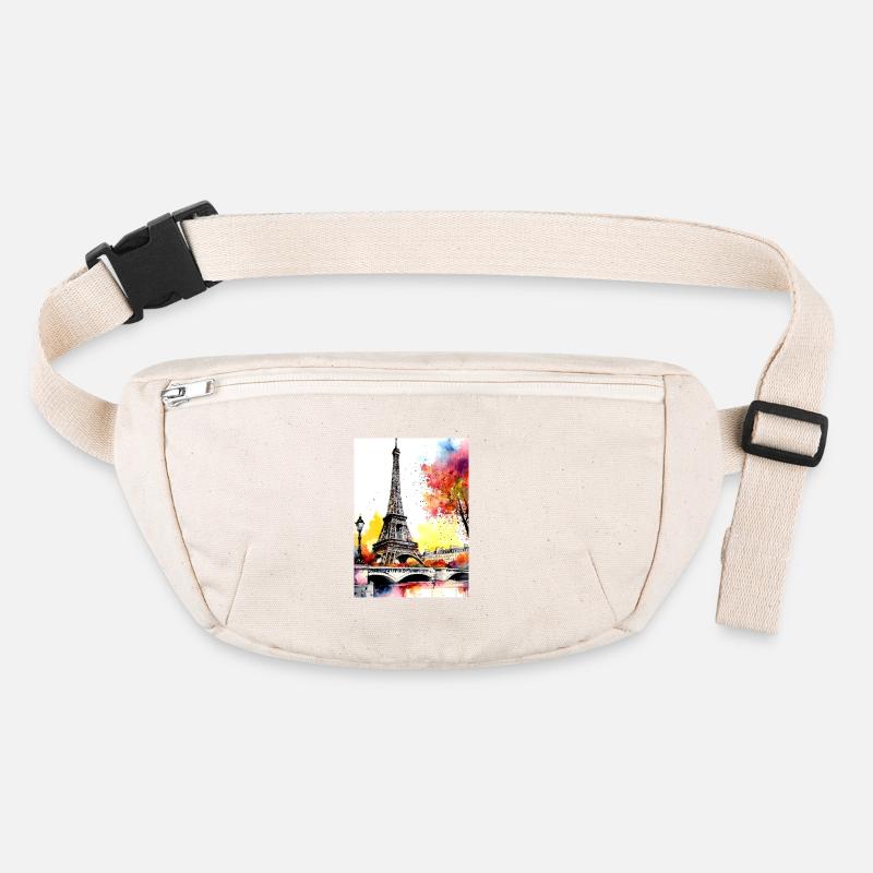 Tour Eiffel en aquarelle automnale Sac banane recyclé Stanley/Stella