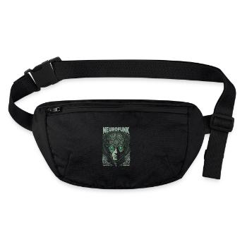 Neurofunk Cyborg Head Drum and Bass Music - Stanley/Stella recycled Hip Bag  - black - Front