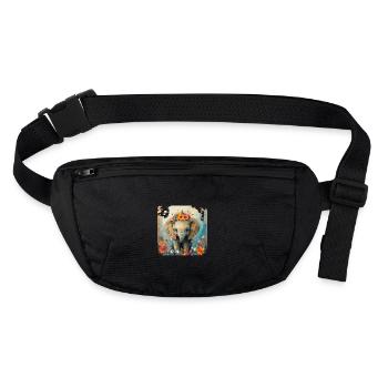 Éléphant mignon - Sac banane recyclé Stanley/Stella - noir - Devant