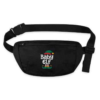 BABY ELF LUSTIGER PASSENDER WEIHNACHTSPYJAMA - Stanley/Stella recycelte Gürteltasche - Schwarz - Vorne