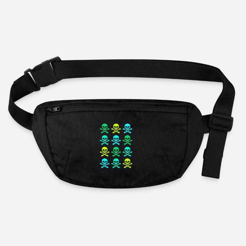 Skull / Pattern / Green - Stanley/Stella recycled Hip Bag  - black